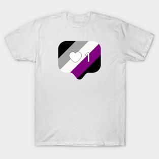 Instagram Heart Notification - Asexual Pride Flag T-Shirt